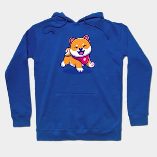 Happy Shiba Inu Dog Cartoon Hoodie